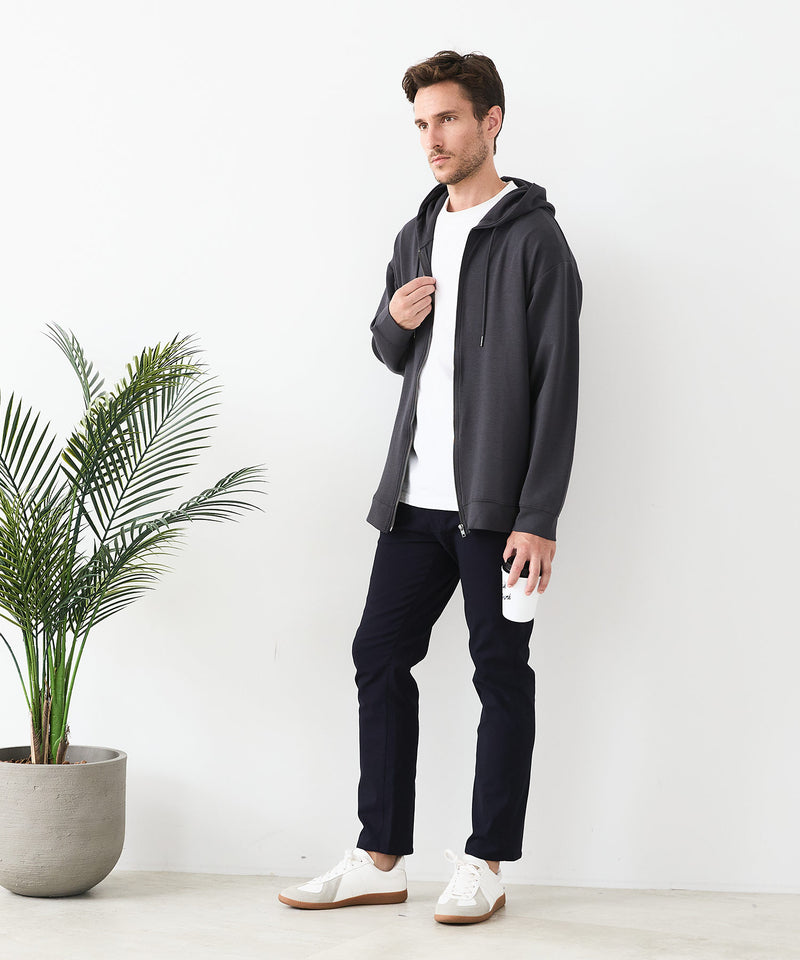 【BLUE STANDARD/ブルースタンダード】快適！スーパーストレッチ起毛パンツ レギュラーストレート 暖パン イージーケア 前開き ウエストゴム UVカット
