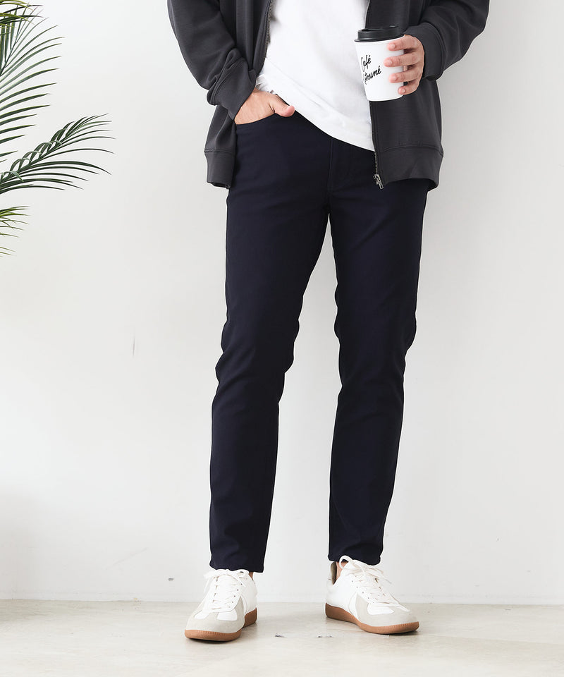 【BLUE STANDARD/ブルースタンダード】快適！スーパーストレッチ起毛パンツ レギュラーストレート 暖パン イージーケア 前開き ウエストゴム UVカット