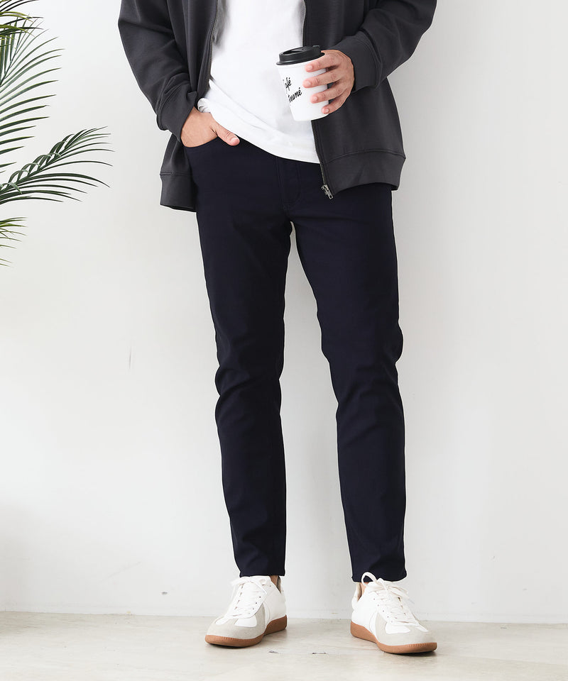 【BLUE STANDARD/ブルースタンダード】快適！スーパーストレッチ起毛パンツ レギュラーストレート 暖パン イージーケア 前開き ウエストゴム UVカット