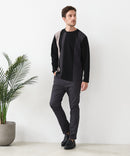 【BLUE STANDARD/ブルースタンダード】快適！スーパーストレッチ起毛パンツ レギュラーストレート 暖パン イージーケア 前開き ウエストゴム UVカット