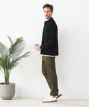 【BLUE STANDARD/ブルースタンダード】快適！スーパーストレッチ起毛カーゴパンツ 暖パン イージーケア 前開き ウエストゴム UVカット