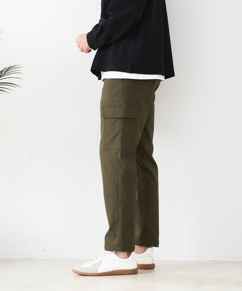 【BLUE STANDARD/ブルースタンダード】快適！スーパーストレッチ起毛カーゴパンツ 暖パン イージーケア 前開き ウエストゴム UVカット