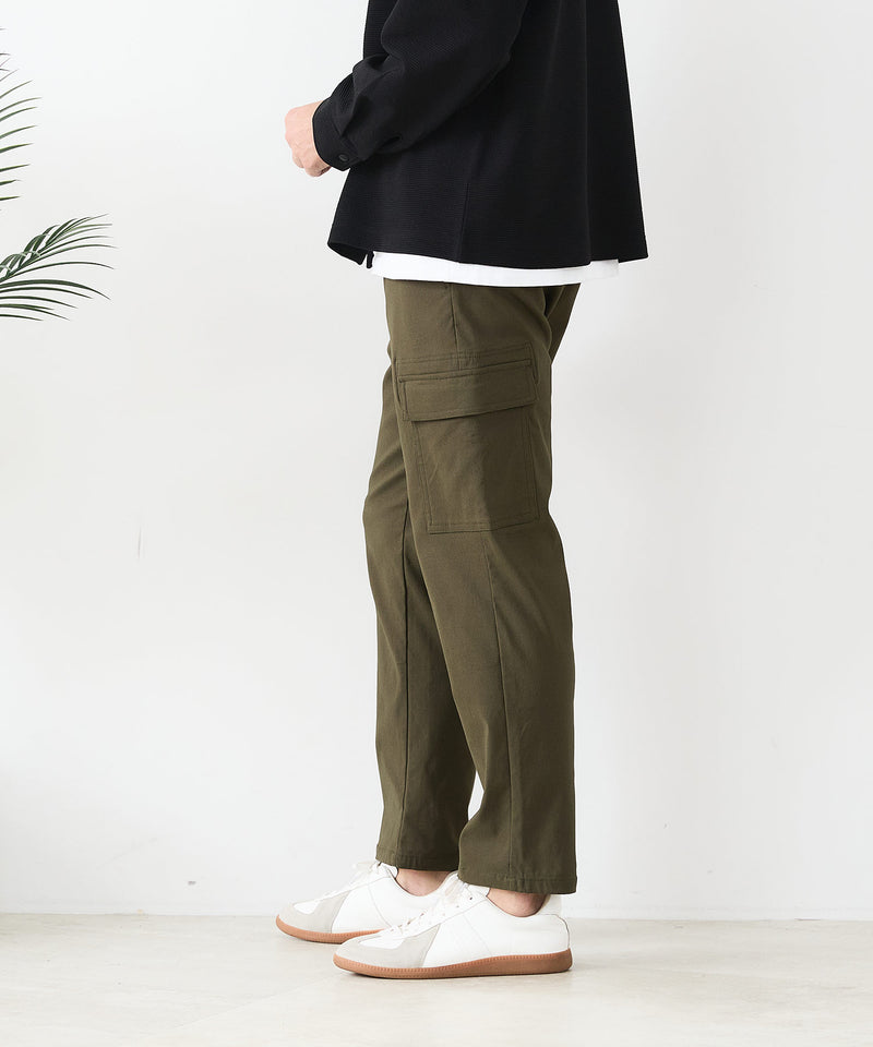 【BLUE STANDARD/ブルースタンダード】快適！スーパーストレッチ起毛カーゴパンツ 暖パン イージーケア 前開き ウエストゴム UVカット
