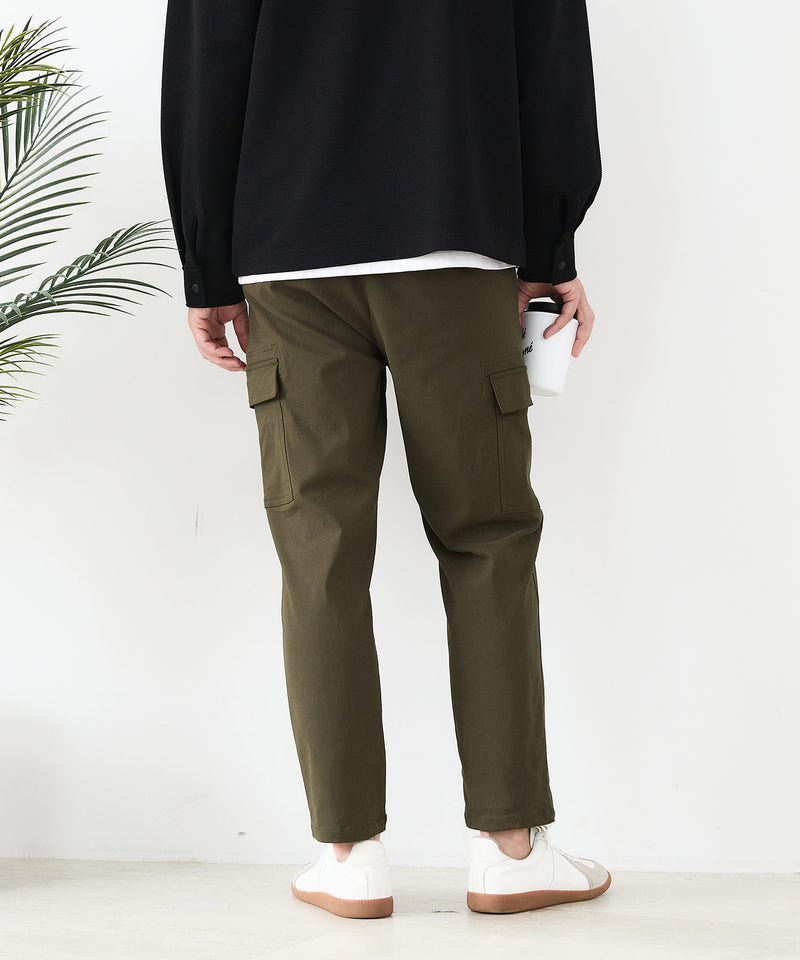 【BLUE STANDARD/ブルースタンダード】快適！スーパーストレッチ起毛カーゴパンツ 暖パン イージーケア 前開き ウエストゴム UVカット