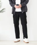 【BLUE STANDARD/ブルースタンダード】快適！スーパーストレッチ起毛カーゴパンツ 暖パン イージーケア 前開き ウエストゴム UVカット