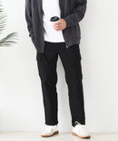 【BLUE STANDARD/ブルースタンダード】快適！スーパーストレッチ起毛カーゴパンツ 暖パン イージーケア 前開き ウエストゴム UVカット