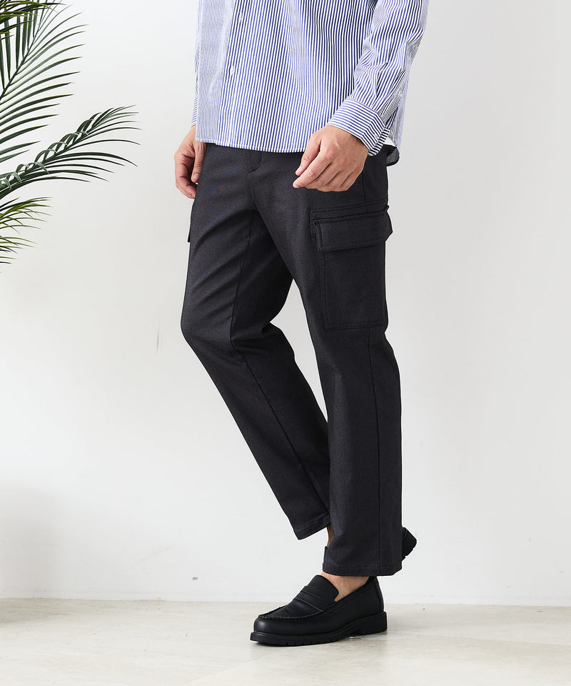 【BLUE STANDARD/ブルースタンダード】快適！スーパーストレッチ起毛カーゴパンツ 暖パン イージーケア 前開き ウエストゴム UVカット