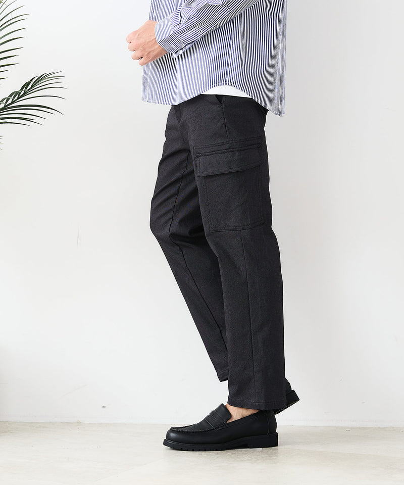 【BLUE STANDARD/ブルースタンダード】快適！スーパーストレッチ起毛カーゴパンツ 暖パン イージーケア 前開き ウエストゴム UVカット