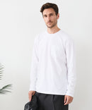 【汗染みの目立ちにくいTシャツ ZEROSTAIN/ゼロステイン】クルーネック 胸ポケットロンT 防汚 ＵＶカット