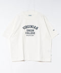 【DISCUS/ディスカス】ヘビーウェイト カレッジロゴプリントTシャツ ルーズシルエット オフホワイト ❘ジーンズメイト公式オンラインショップ