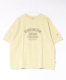 【DISCUS/ディスカス】ヘビーウェイト カレッジロゴプリントTシャツ ルーズシルエット イエロー ❘ジーンズメイト公式オンラインショップ