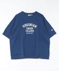 【DISCUS/ディスカス】ヘビーウェイト カレッジロゴプリントTシャツ ルーズシルエット ブルー ❘ジーンズメイト公式オンラインショップ