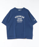 【DISCUS/ディスカス】ヘビーウェイト カレッジロゴプリントTシャツ ルーズシルエット ブルー ❘ジーンズメイト公式オンラインショップ