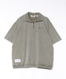 【BEN DAVIS/ベンデイビス】 パウダーブリーチ加工 ハーフジップポロシャツ カーキ ❘ジーンズメイト公式オンラインショップ
