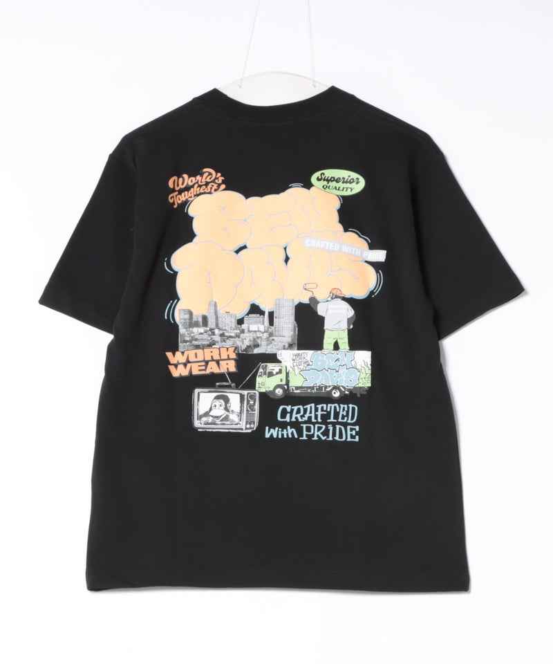 BEN DAVIS/ベンデイビス】OVERLAP 接触冷感 バックプリントTシャツ