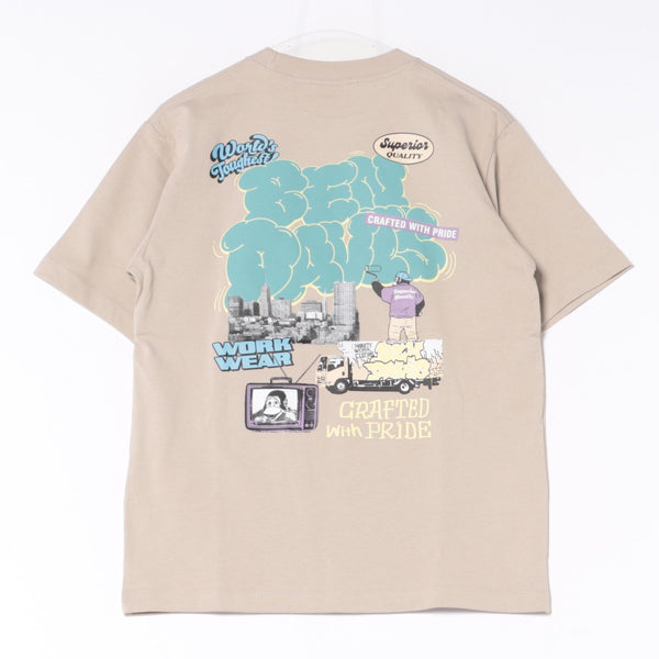 BEN DAVIS/ベンデイビス】OVERLAP 接触冷感 バックプリントTシャツ