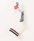 【HANES/ヘインズ】ノンパイル クォーターレングスラインソックス 3足組 スケーター ストリート スポーツミックス 通学 デイリー ユニセックス オフホワイト ❘ジーンズメイト公式オンラインショップ