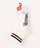 【HANES/ヘインズ】ノンパイル クォーターレングスラインソックス 3足組 スケーター ストリート スポーツミックス 通学 デイリー ユニセックス オフホワイト ❘ジーンズメイト公式オンラインショップ