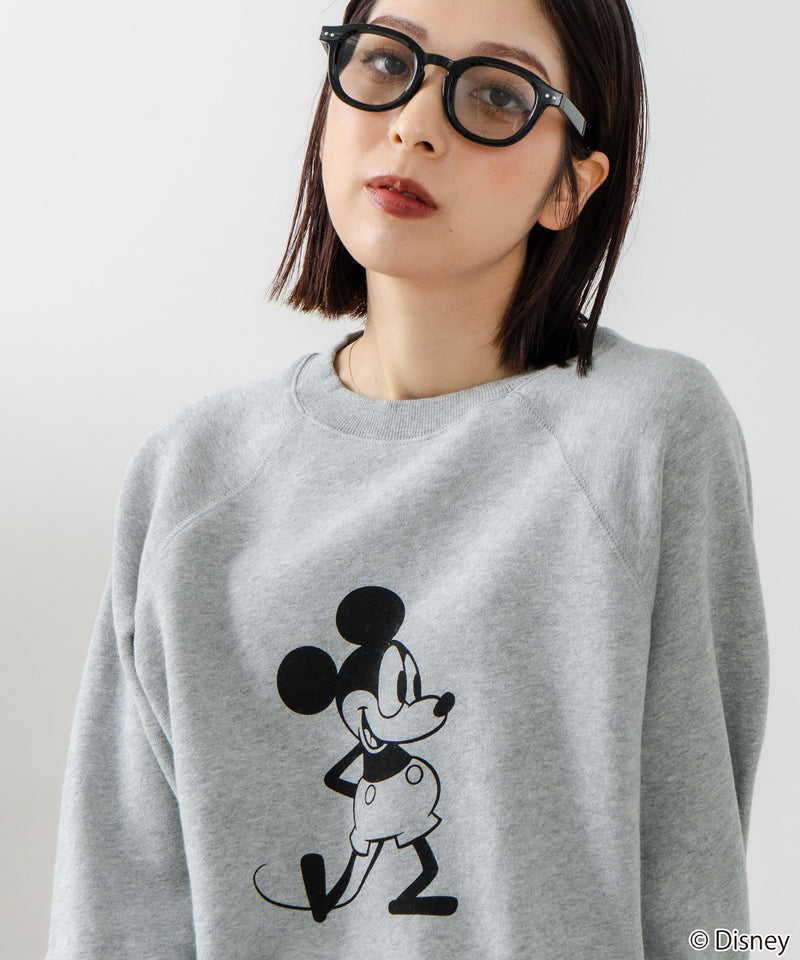 【DISCUS×DISNEY】「ミッキーマウス」キャラクタープリントスウェットトレーナー メンズ レディース ユニセックス