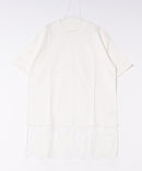 【C-FORT POINT/フォートポイント】【1枚でサマになる上品Tシャツ】裾レースチュニックＴシャツ 綿100% 体型カバー 重ね着風 裾コンシャス 華やか