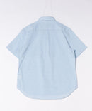【BLUE STANDARD/ブルースタンダード】【涼しくさらさらな肌ざわりの綿麻シャツ】コットンリネンミックス 半袖ボタンダウンシャツ レギュラーフィット 無地 通気性 清涼感 吸水速乾 紫外線対策