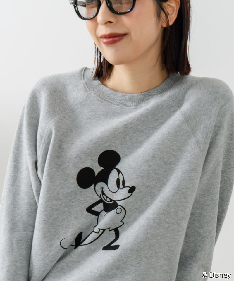 【DISCUS×DISNEY】「ミッキーマウス」キャラクタープリントスウェットトレーナー メンズ レディース ユニセックス