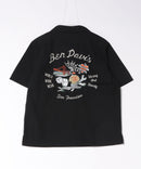 【BEN DAVIS/ベンデイビス】【思わず目を惹く存在感抜群のバック刺繍】オープンカラーシャツ 開襟シャツ ワークシャツ 半袖 アメカジ ストリート ユニセックス