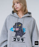 【GODZILLA/ゴジラ】【日本が世界に誇る怪獣特撮映画の金字塔！】裏起毛プルオーバーパーカー フーディ デフォルメアート ゴジラ キングギドラ 保温