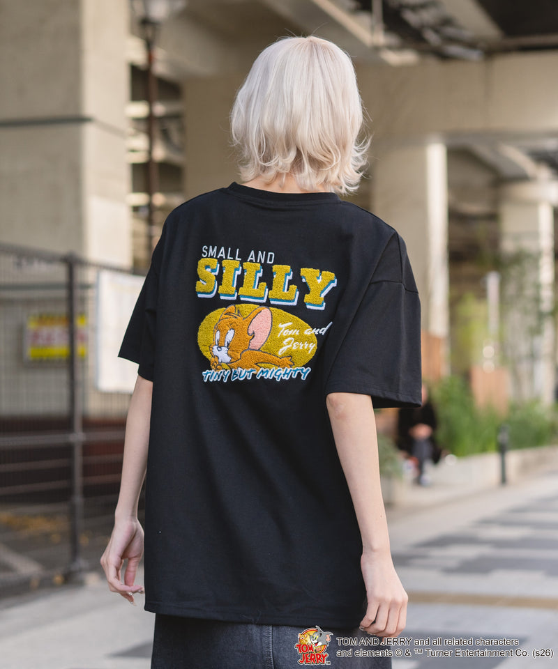 TOM＆JERRY/トムとジェリー】バックサガラ刺繍 半袖Tシャツ ルーズ