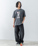 【TOMANDJERRY/トムとジェリー】オリジナルデザイン ジェリー タフィー パウダーブリーチ 加工 Tシャツ ドロップショルダー ビッグシルエット ヴィンテージライク 古着ライク ユニセックス キャラクター