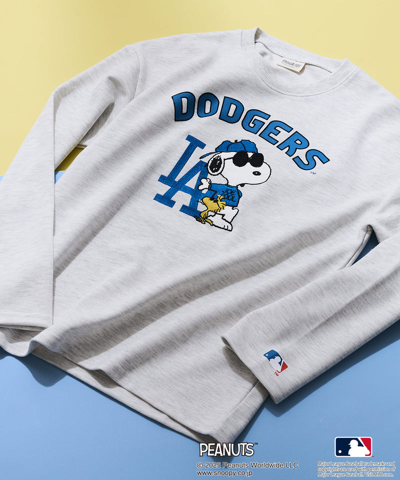 【2025新作 】MLB ×PEANUTS オリジナルデザイン TCダンボール Tトレーナー  ドジャース カブス ヤンキース ドロップショルダー ビッグシルエット ユニセックス 人気アイテム　