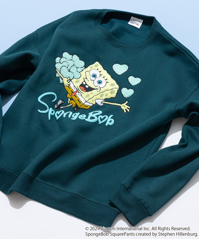 SPONGE BOB スポンジボブ オリジナルデザイン 裏起毛クルーネックスウェット