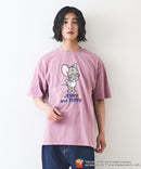 【TOMANDJERRY/トムとジェリー】オリジナルデザイン ジェリー タフィー パウダーブリーチ 加工 Tシャツ ドロップショルダー ビッグシルエット ヴィンテージライク 古着ライク ユニセックス キャラクター