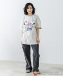 【PEANUTS /ピーナッツ】 オリジナルデザイン 刺繍 Tシャツ スヌーピー  ベル ドロップショルダー ビッグシルエット ユニセックス キャラクター