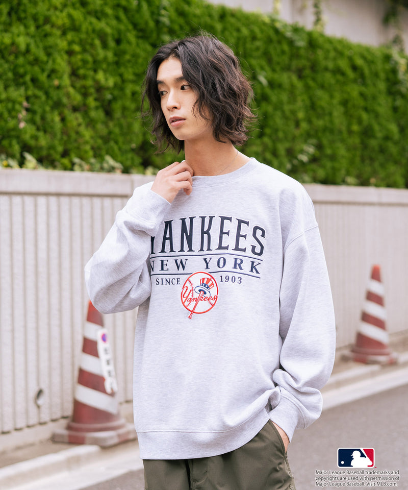 【MLB/メジャーリーグベースボール】 裏起毛 レトロロゴ クルーネックトレーナー スウェット