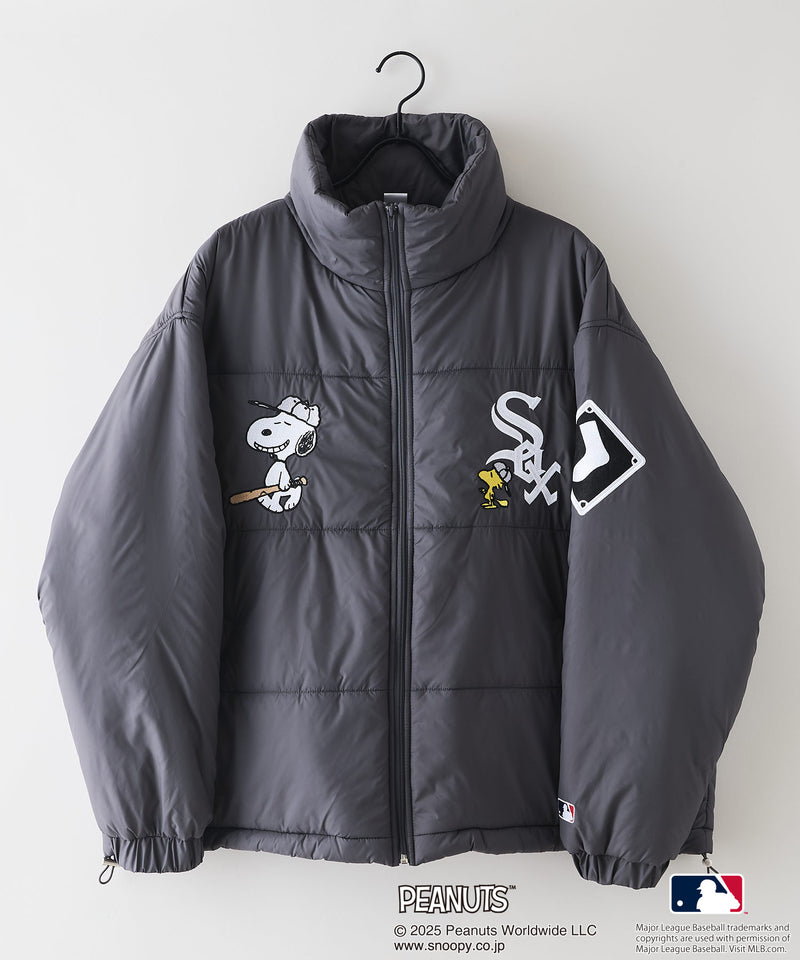 【PEANUTS×MLB】オリジナルデザイン ナイロンパファージャケット 中綿ジャケット ヤンキース ドジャース ホワイトソックス
