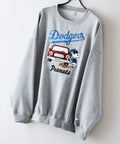 【PEANUTS/ピーナッツ】【ユニセックスデザインでリンクコーデにも◎】MLB×PEANUTS 裏起毛トレーナー 保温 キャラクター ドジャース ヤンキース パイレーツ