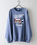 【PEANUTS/ピーナッツ】【ユニセックスデザインでリンクコーデにも◎】MLB×PEANUTS 裏起毛トレーナー 保温 キャラクター ドジャース ヤンキース パイレーツ