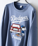 【PEANUTS/ピーナッツ】【ユニセックスデザインでリンクコーデにも◎】MLB×PEANUTS 裏起毛トレーナー 保温 キャラクター ドジャース ヤンキース パイレーツ