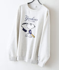 【PEANUTS/ピーナッツ】【ユニセックスデザインでリンクコーデにも◎】MLB×PEANUTS 裏起毛トレーナー 保温 キャラクター ドジャース ヤンキース パイレーツ