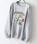 【PEANUTS/ピーナッツ】【ユニセックスデザインでリンクコーデにも◎】MLB×PEANUTS 裏起毛トレーナー 保温 キャラクター ドジャース ヤンキース パイレーツ