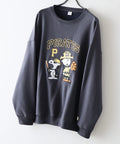 【PEANUTS/ピーナッツ】【ユニセックスデザインでリンクコーデにも◎】MLB×PEANUTS 裏起毛トレーナー 保温 キャラクター ドジャース ヤンキース パイレーツ