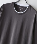【汗染みの目立ちにくいTシャツ ZEROSTAIN/ゼロステイン】フェイクレイヤード ビッグシルエット キーネック クルーネック Tシャツ 防汚 ＵＶカット ❘ジーンズメイト公式オンラインショップ