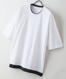 【汗染みの目立ちにくいTシャツ ZEROSTAIN/ゼロステイン】フェイクレイヤード ビッグシルエット キーネック クルーネック Tシャツ 防汚 ＵＶカット ❘ジーンズメイト公式オンラインショップ