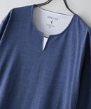 【汗染みの目立ちにくいTシャツ ZEROSTAIN/ゼロステイン】フェイクレイヤード ビッグシルエット キーネック クルーネック 7分袖Tシャツ 防汚 ＵＶカット ❘ジーンズメイト公式オンラインショップ