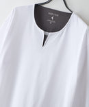 【汗染みの目立ちにくいTシャツ ZEROSTAIN/ゼロステイン】フェイクレイヤード ビッグシルエット キーネック クルーネック 7分袖Tシャツ 防汚 ＵＶカット ❘ジーンズメイト公式オンラインショップ