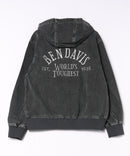 【BEN DAVIS/ベンデイビス】【古着風の色落ち感がお洒落】ブリーチツイルアクティブジャケット フーデッドジャケット ヴィンテージ風 ブランドロゴ 刺繍 ユニセックス
