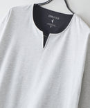 【汗染みの目立ちにくいTシャツ ZEROSTAIN/ゼロステイン】フェイクレイヤード ビッグシルエット キーネック クルーネック 7分袖Tシャツ 防汚 ＵＶカット ❘ジーンズメイト公式オンラインショップ
