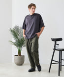 【BLUE STANDARD/ブルースタンダード】【ひんやり涼しい接触冷感】COOLスムースヘンリーネックTシャツ リラックスフィット スムース素材 なめらか きれいめ