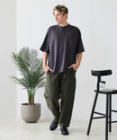 【BLUE STANDARD/ブルースタンダード】【ひんやり涼しい接触冷感】COOLスムースヘンリーネックTシャツ リラックスフィット スムース素材 なめらか きれいめ